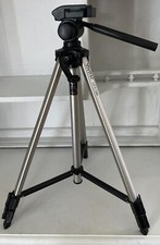 Vivitar VPT-120 Deluxe Lightweight Video-Photo Silver Tripod-Good Condition 
