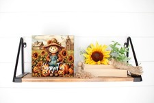 Happy Fall Scarecrow Handmade Wood Mini Sign Decor, Door Hanger, Wreath Sign