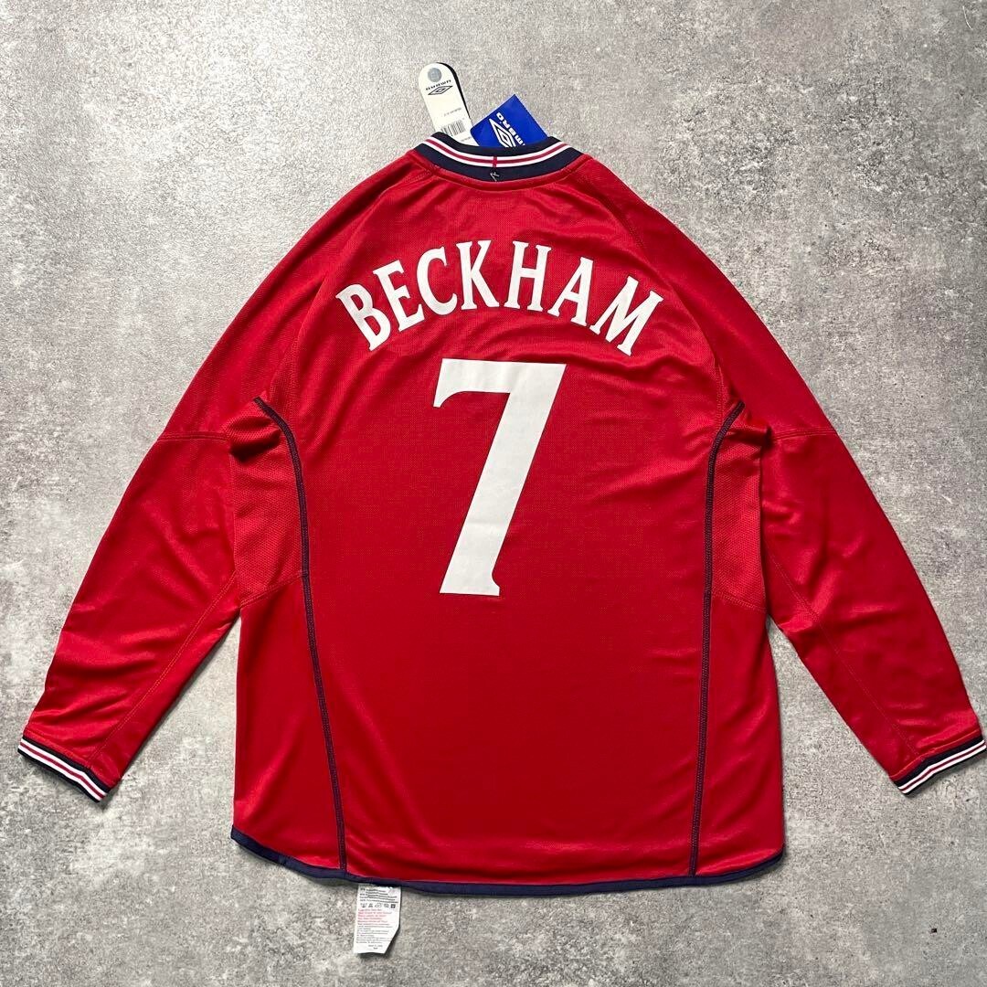 Beckham England Away 2001 2003 L/S Jersey 7 L Vintage BNWT Beckham England Away 2001 2003 L/S Jersey 7 L Vintage BNWT