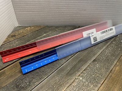 (3) Sets Of (2) Architectural Scale Ruler 12'' Aluminum Architect Triangular
