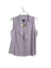 Banana Republic Factory Lavender Sleeveless Ruffle Blouse NWT Size Medium Petite
