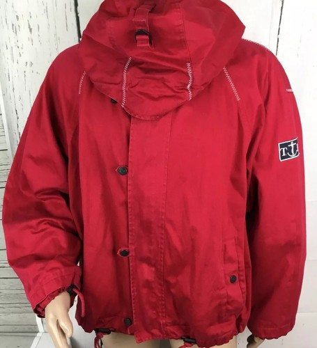 Vintage Tommy Hilfiger Jacket Bomber Hooded Coat Retro 90s Lotus XL + BOX Flag - Image 1