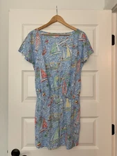 NEW Lilly Pulitzer Women's Carmine Dress GET NAUTI Print Size SMALL