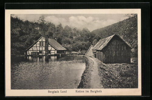 Ansichtskarte Burgholz, Dorfpartie mit Kotten 1917  - Bild 1 von 2