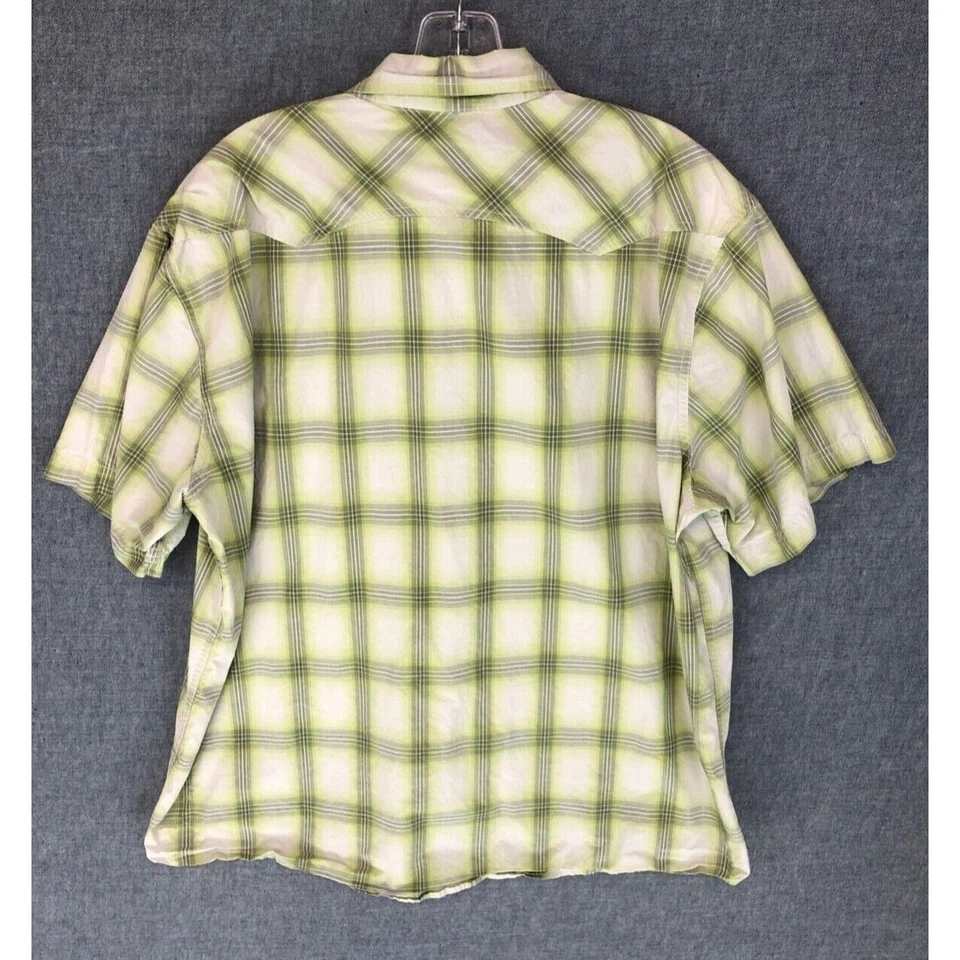 Royal Robbins Shirt XL Extra Large Button Up Short Sleeve Plaid Green Men's - Image 2 of 4