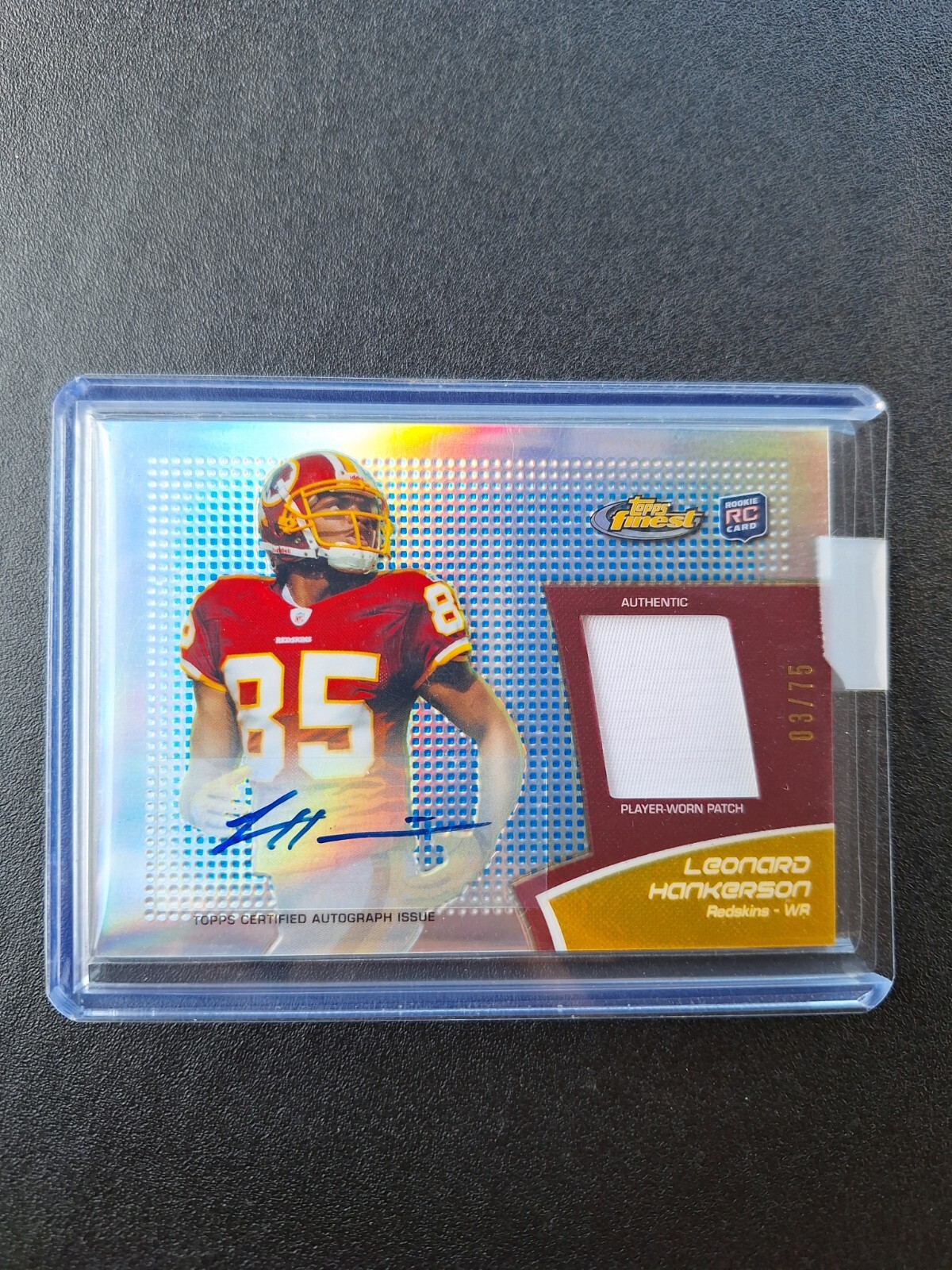 Leonard Hankerson Finest Rookie Autograph Patch #RAPLH Refractor