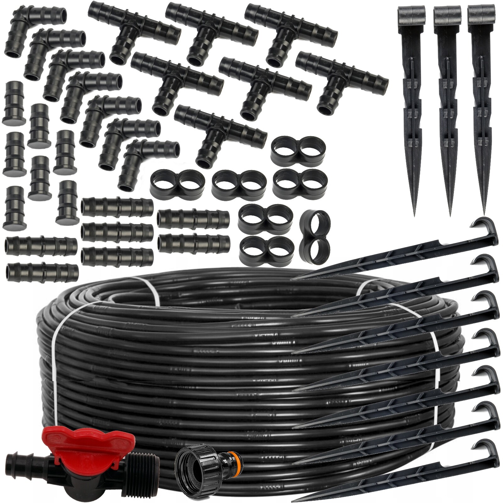 Bradas Tropfbewässerung Set 100m - Komplettsystem Für Garten Mit 24 Teilen