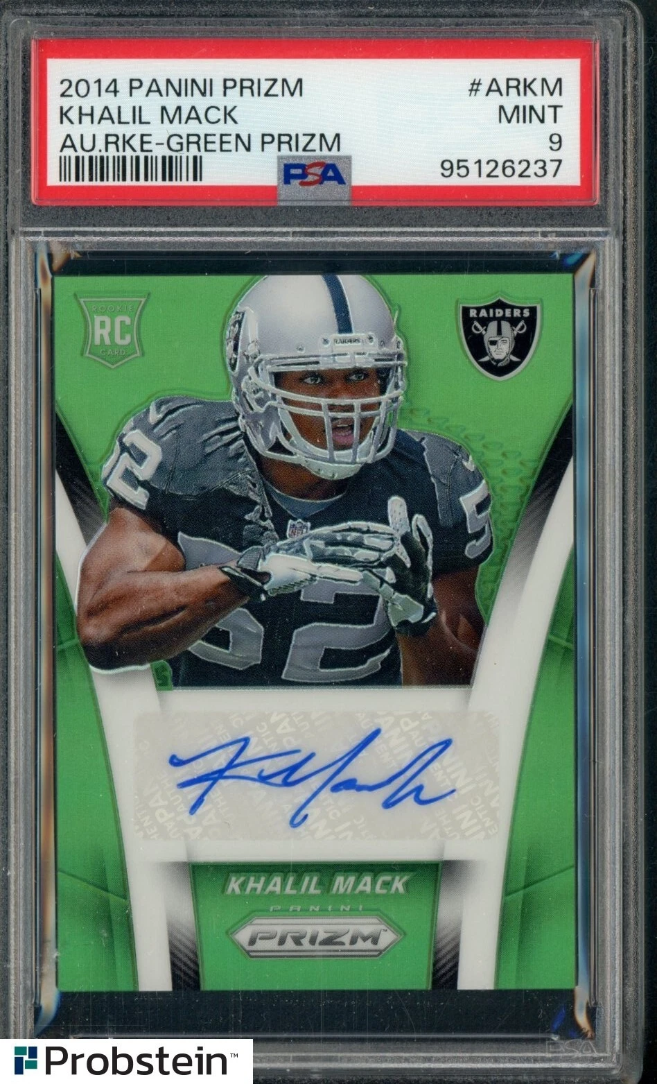 Khalil Mack Panini Prizm Autograph Rookies #ARKM Green