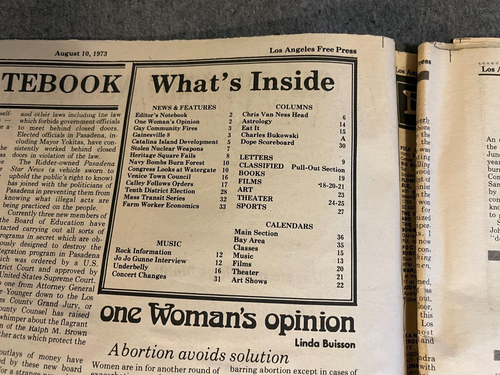 Los Angeles Free Press Newspaper August 1973 Gay Interest LGBT Gainesville 8 - Picture 2 of 6