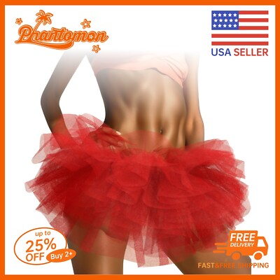 Tutu Skirt Women's Teens Classic Elastic 5 Layered Tulle Ballet Skirt Adult Size