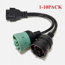 6 Pin J1708 or 9 Pin J1939 to 16 Pin OBD2 OBDII Adapter Cable Heavy Duty Truck