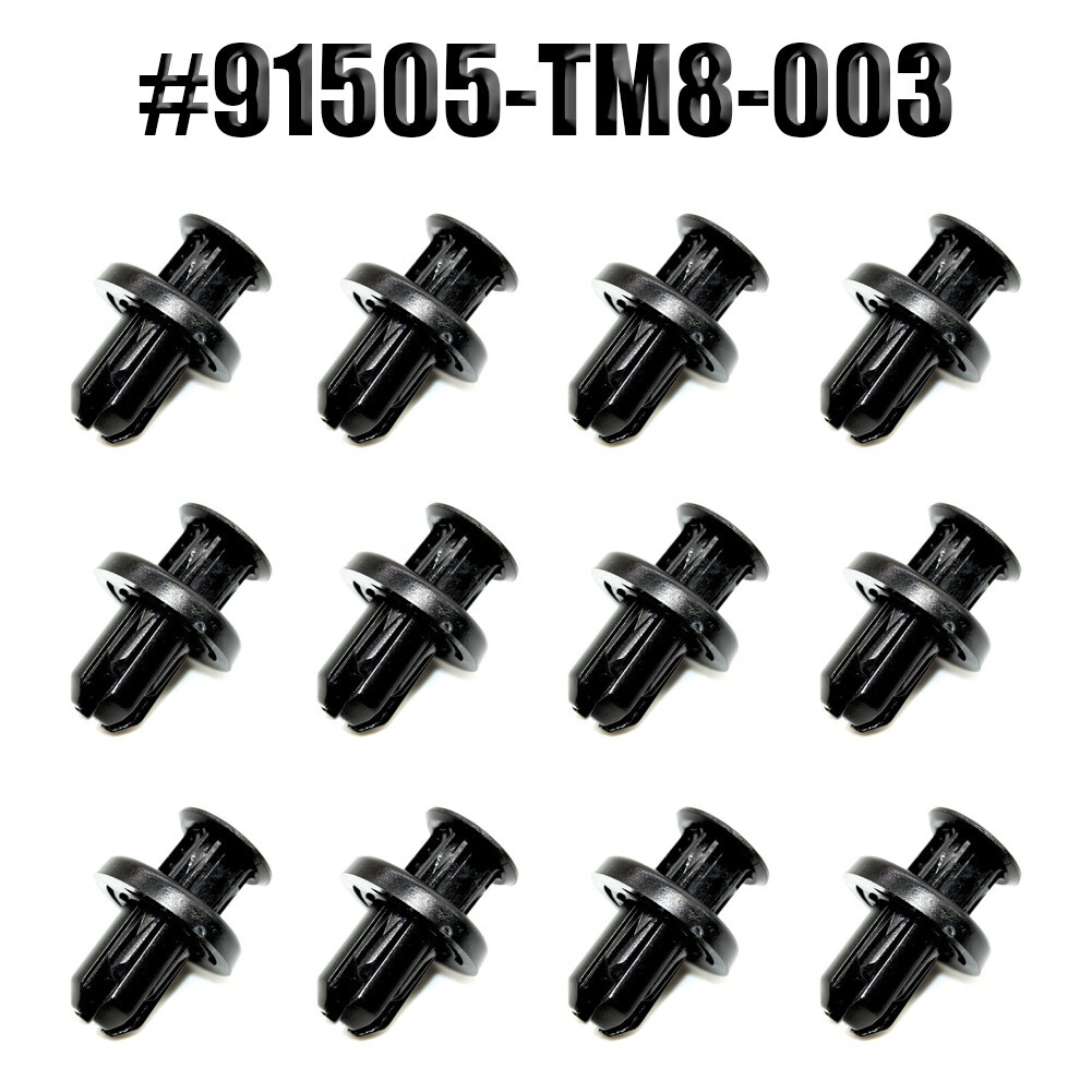 12PCS Push Type Bumper and Wheel Well Liner Clips for Honda 91505TM8003