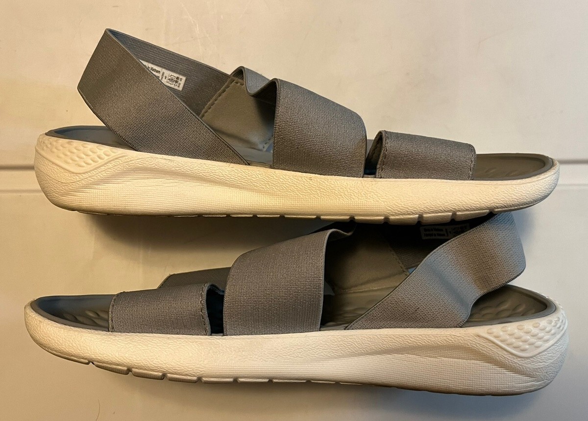 Crocs Women's LiteRide Stretch Straps Sandal 206081 Size 6 Gray