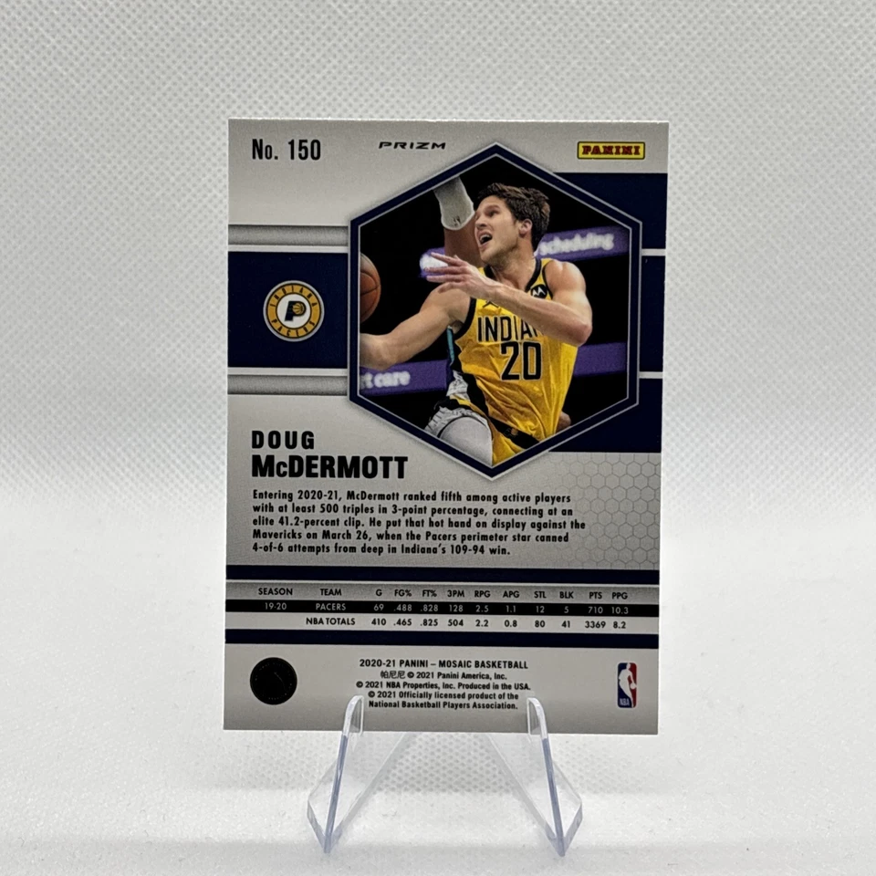 2020-21 Mosaic Basketball Doug Mcdermott Genesis Prizm SP #150 Indiana Pacers - Image 2 of 4