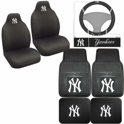 MLB New York Yankees Car Truck Floor Mats Seat Covers & Steering Wheel