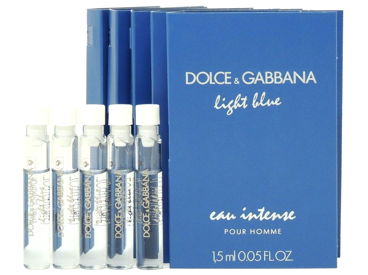 D&G DOLCE & GABBANA LIGHT BLUE EAU INTENSE MEN 1.5ml .05oz x 5