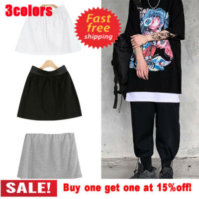 Women Fake False Shirt Tail Blouse Hem Skirt Underskirt Sweatshirt Detachable