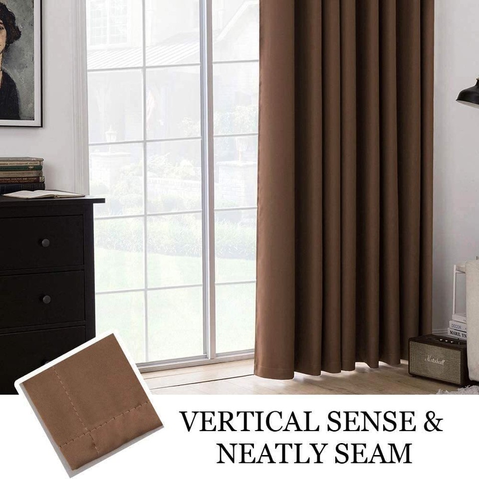 MIULEE Mocha Blackout Curtain for Living Room Sliding Glass Door