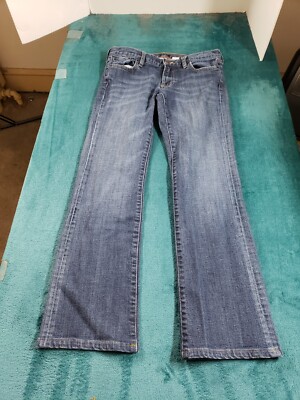 Jeans Sz 29 Womens Blue Stretch Pants Mid Rise Curvy Hipslung  Bootcut