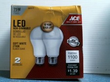 Ace 3565876, LED Non-Dimmable A19 Soft White ...