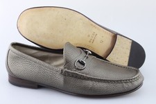 Men's GUCCI '1953 Horsebit' Metallic Leather Loafers Size US 13 UK 12