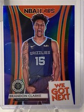 2019-2020 NBA Hoops Premium Stock BRANDON CLARKE We Got Next #4 RC Blue PRIZM