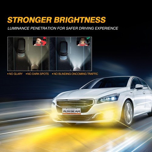AUXBEAM 9005 HB3 LED Headlight Kit High Low Beam 3000K Yellow Bulbs HID Fanless - Picture 5 of 12