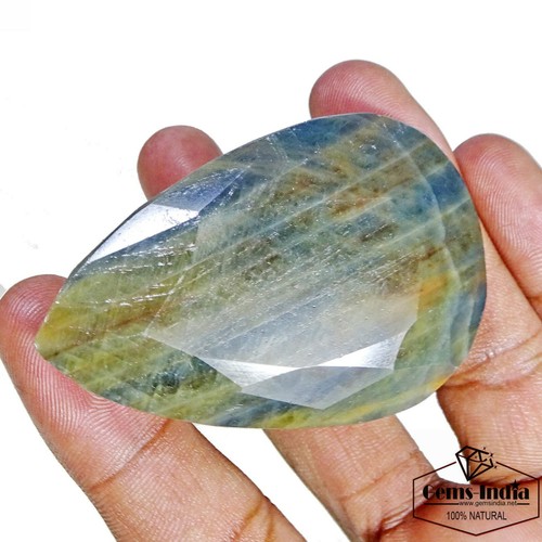 Enorme piedra preciosa suelta de zafiro azul marrón cabina de pera natural sin tratar de 440 quilates - Imagen 8 de 8