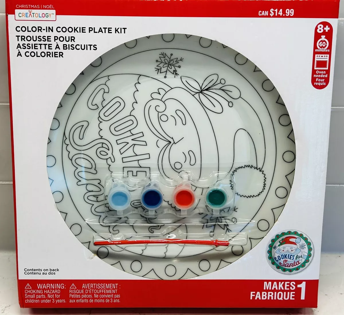 Creatology Kids Craft Kit Christmas Santa Cookie Plate Holiday Art Set New  