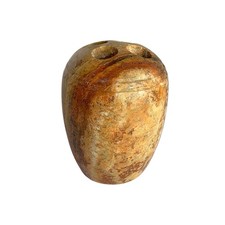 Vintage Dark Travertine Stone Toothbrush Holder 4-Hole Heavy Natural Stone