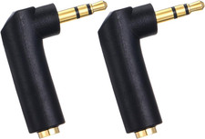 3.5Mm Angle Male to Female Audio Adapter, 2 PCS 90 Degree Right Angle