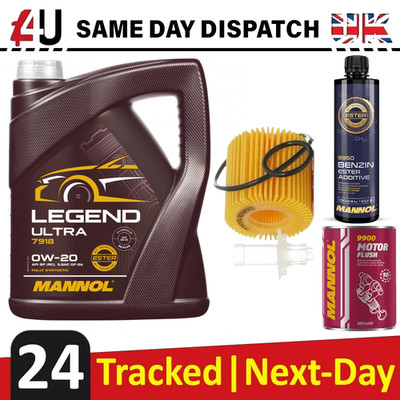 0W-30 5L ENGINE OIL & FILTER FOR TOYOTA YARIS AURIS C-HR COROLLA FLUSH ADDITIVE