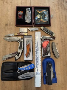 vintage lot of 16 fancy unusual Steel  Knifes see photos
