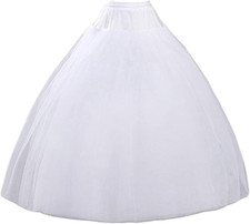 Hoopless Petticoat Crinoline Underskirt Skirt 8 Layers Floor Length Ball Gown