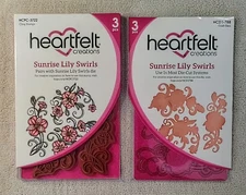  Heartfelt Creations Sunrise Lily Swirls Dies  Stamps Set