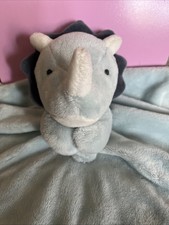 Carters Triceratops Dinosaur Lovey Plush Baby Toy Blue Stuffed Toy Blanket