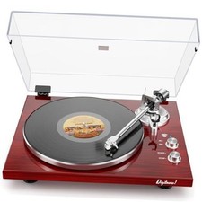 Belt Drive Turntable for Vinyl Record Player - Bluetooth Output - Built-In Phono