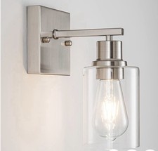 EMONG Brushed Nickel Bathroom Light Fixtures, 1-Light Vanity Light