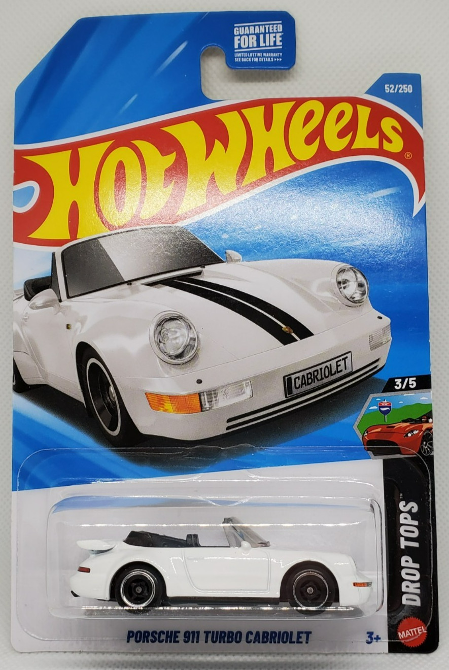 2026 Hot Wheels White Porsche 911 Turbo Cabriolet Drop Tops #62
