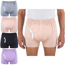 Mens Incontinence Patient Underwear Special Needs Anti-leak Diaper Cover Shorts