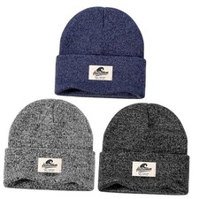 3 Packs Winter Beanie Hats for Men Women, Unisex Soft Warm Black/Gray/Navy Mix