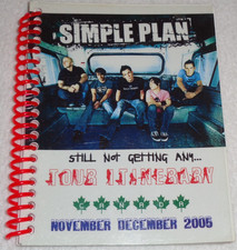 Simple Plan 2005 Canada Original Crew Concert Tour Itinerary Book