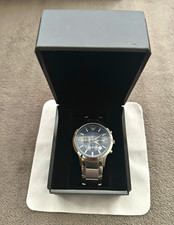 Emporio Armani AR-2448 Herren Chronograph Quarz Edelstahl blau Datum 50 m Box