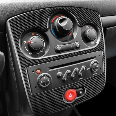 Renault Clio 06-12 Dashboard Center Panel Trim Black Carbon Fiber Frame 