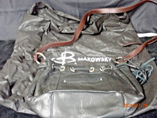 B Makowsky Black Leather Hobo Shoulder Bag Pu...