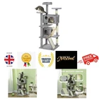 Cat Tree - 138cm cat Tower with Scratching Posts and Condos - Light Grey