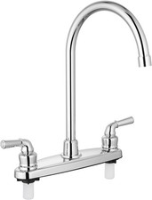 RV Kitchen Sink Faucet 8in Deck Mount 360 Swivel Chrome