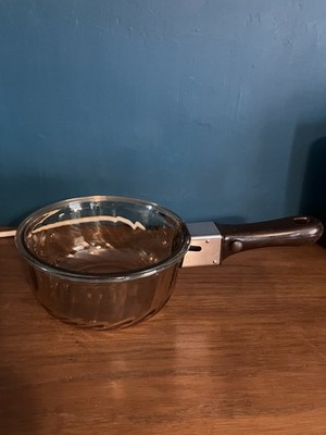 Arcoflam Glas Kochtopf abnehmbarer Griff Harion Milchtopf Vintage französisch geräuchert