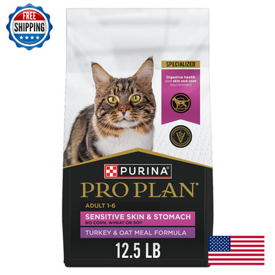 Purina Pro Plan Sensitive Skin and Stomach Dry Cat Food Turkey and Oat Meal Form