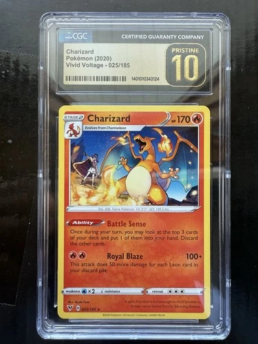 Pokemon Charizard 025/185 Vivid Voltage Non Holo CGC 10 Pristine